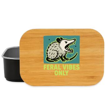 Feral Vibes Only Possum Humor Quote Tee - Lunch Box - black - Front