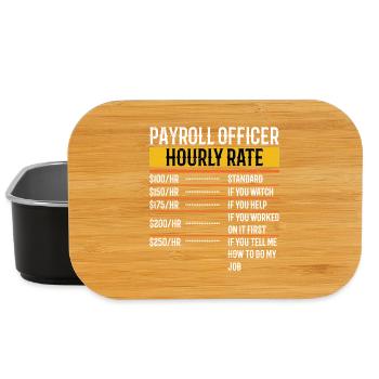 Funny Payroll Officer Hourly Rate Payroll - Lunch Box - black - Front