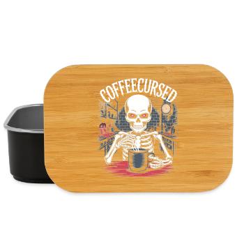 Coffee Cursed Skeleton Brewing Spooky Halloween - Lunch Box - black - Front