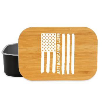 Anime Manga Otaku Kawaii USA Amerika Flagge Fahne - Lunch Box - Schwarz - Vorne