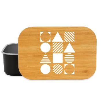 Geometric Grid in Black and White - Lunch Box - black - Front