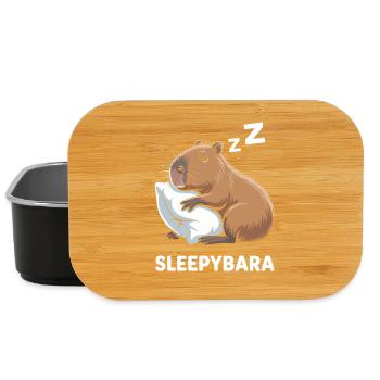 Sleepybara Capybara Dormir - Boîte à goûter - noir - Devant