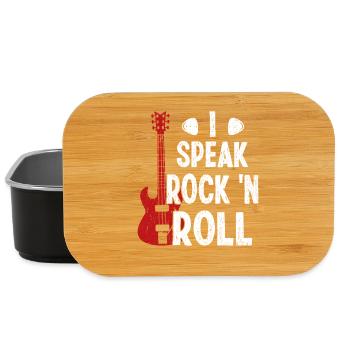I Speak Rock 'n Roll Music Guitar Rock Band - Lunch Box - Schwarz - Vorne