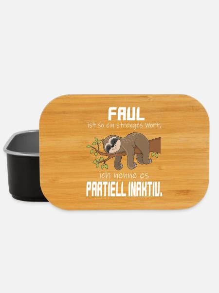Faul, aber Partiell Aktiv Faultier - Lunch Box - Schwarz