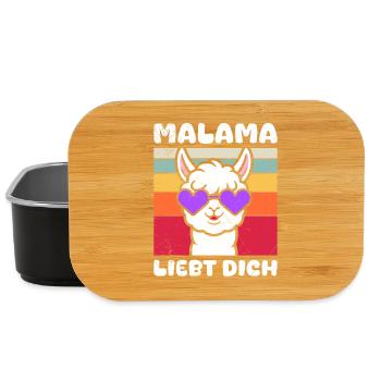 Bald Mama MALAMA LIEBT DICH Lustiges - Lunch Box - Schwarz - Vorne