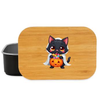 Halloween Cat with Halloween Pumpkin - Lunch Box - black - Front
