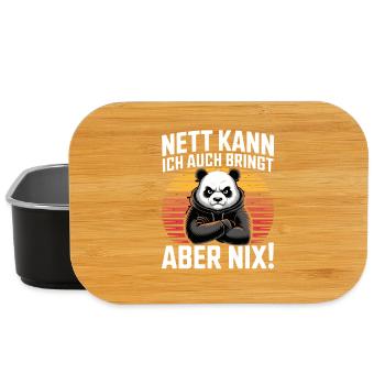 Nett Kann Ich Auch Bringt Aber Nix Lustiger Panda - Lunch Box - Schwarz - Vorne