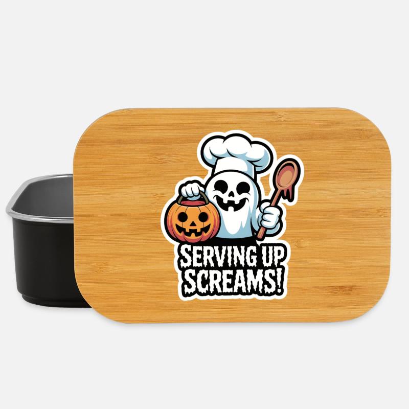 Chef Boo – Spooky Cute Halloween Ghost Spoon - Lunch Box - black