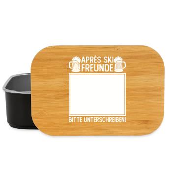 Apres Ski Freunde Bitte Unterschreiben - Lunch Box - Schwarz - Vorne