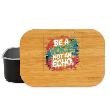 Be a Voice – Mutmacher Spruch im Retro Style - Lunch Box - Schwarz - Vorne