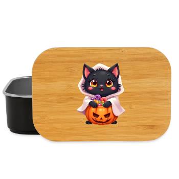 Halloween Cat with Halloween Pumpkin - Lunch Box - black - Front
