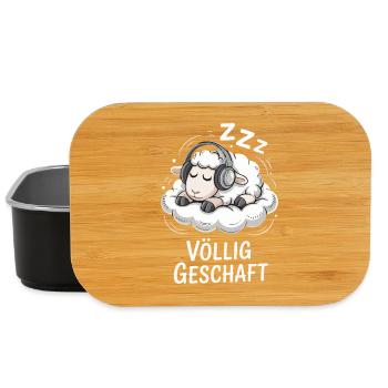 Völlig geschafft geSchaft Schaf Design - Lunch Box - Schwarz - Vorne