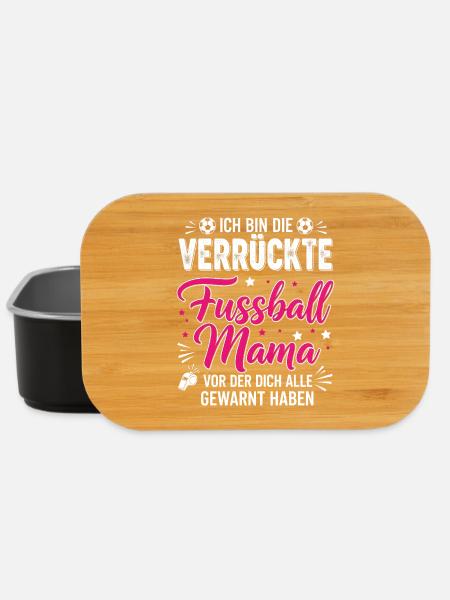 Ich bin die verrückte Fussball Mama - Lunch Box - Schwarz