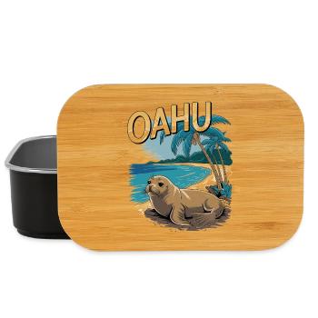 Oahu Tropical Seal Beach Scène paradisiaque - Boîte à goûter - noir - Devant