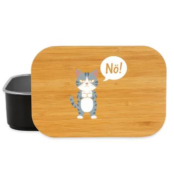 Non! Drôle de chat avec dicton - Boîte à goûter - noir - Devant