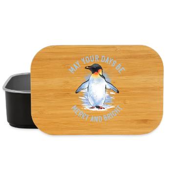 May your days be merry – Emperor Penguin - Lunch Box - black - Front