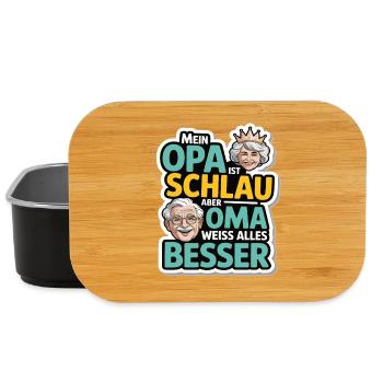  Lustiges Oma Opa Spruch Design für Kinder & - Lunch Box - Schwarz - Vorne