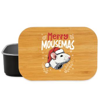 Merry Mousemas Funny Mouse Christmas Motif - Lunch Box - black - Front