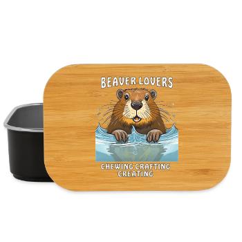 BEAVER LOVERS CHEWING CRAFTING CREATING - Lunch Box - black - Front