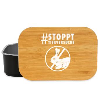 Animal welfare STOP ANIMAL TESTING FUNNY - Lunch Box - black - Front