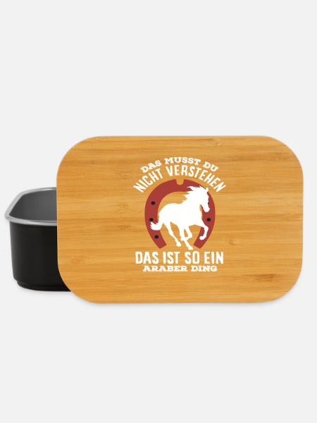 Pferdemädchen Reiten Ponyfans Reiter Araber Ding - Lunch Box - Schwarz