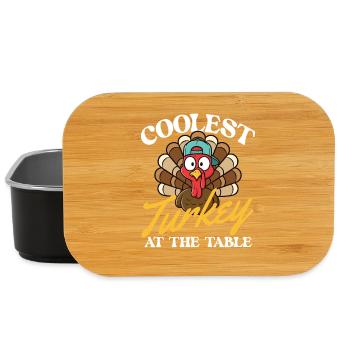 Coolest Turkey At The Table Funny Fall - Lunch Box - black - Front