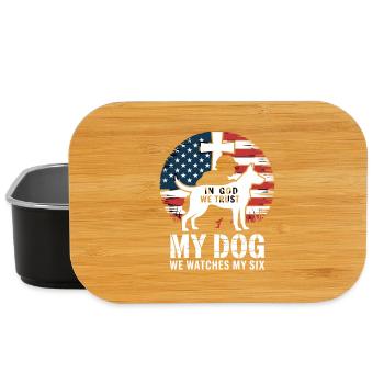 In God We Trust My Dog We Watches My Six - Lunch Box - black - Front
