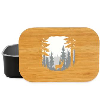 Deer In Forest Hunting Scene Nature Vibes - Lunch Box - black - Front