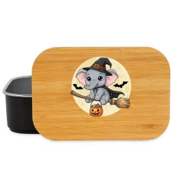 Niedlicher Elefant Hexe Halloween - Lunch Box - Schwarz - Vorne