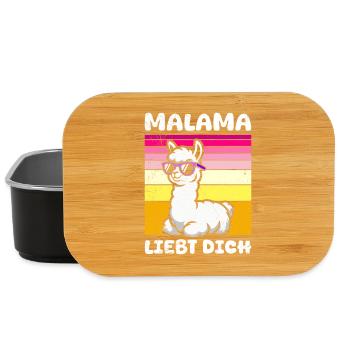 Bald Mama MALAMA LIEBT DICH Lustiges - Lunch Box - Schwarz - Vorne