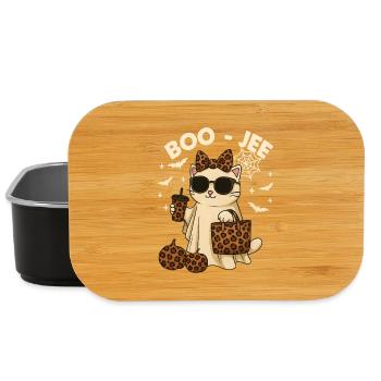Kokett Leopard Geist Kaffee Buh Katze Halloween - Lunch Box - Schwarz - Vorne