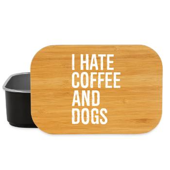 I hate coffee and dogs funny vintage - Lunch Box - black - Front
