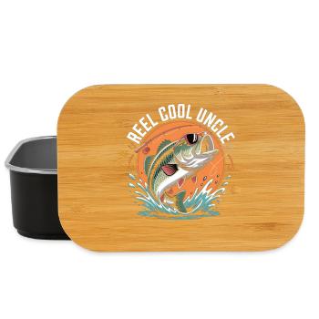 Cool Uncle Fishing - Chemise de pêcheur drôle - Boîte à goûter - noir - Devant