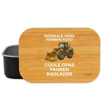 Coole Opas fahren Radlader – Lustiges Opa Geschenk - Lunch Box - Schwarz - Vorne