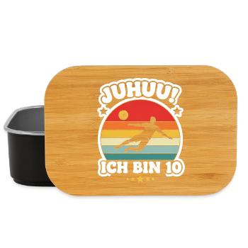 Yay I'm 10 football striker Tenth born - Lunch Box - black - Front