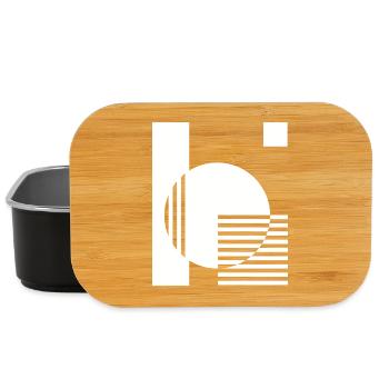 Geometric Mono Circle Stripes - Lunch Box - black - Front