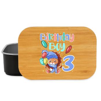 3ème anniversaire Leo - Boîte à goûter - noir - Devant