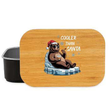 Santa Funny Christmas Christmas with Saying - Lunch Box - black - Front
