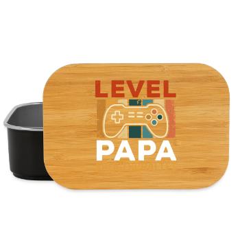 Soon Dad LEVEL DAD UNLOCKED FUNNY - Lunch Box - black - Front