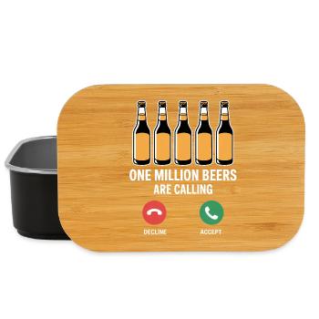 One MIllion Beers are calling - Funny Drinking Mem - Lunch Box - black - Front