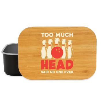 Bowling Humor Zu Viel Kopf - Lunch Box - Schwarz - Vorne