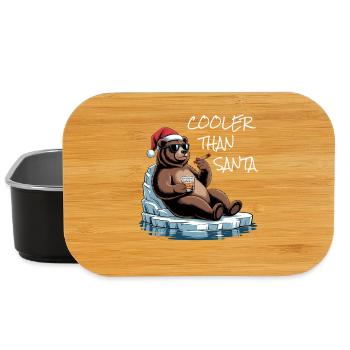Santa Funny Christmas Christmas with Saying - Lunch Box - black - Front