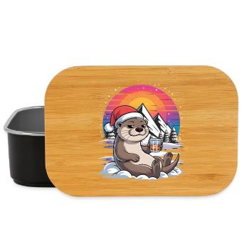Santa Funny Christmas Christmas with Saying - Lunch Box - black - Front