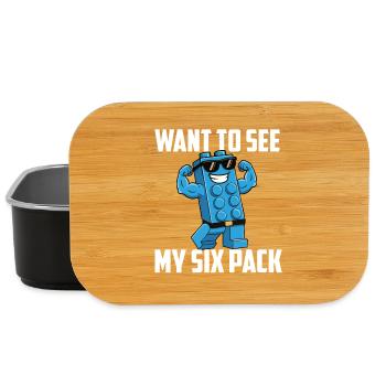Willst du meinen Sixpack Brick Builder Block sehen  - Lunch Box - Schwarz - Vorne