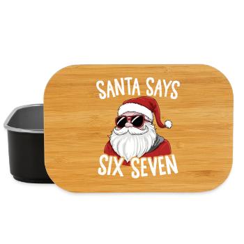 Drôle de Père Noël dit six sept Noël 6 7 Meme Noël - Boîte à goûter - noir - Devant