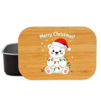 Polar Bear Christmas Cute Merry Christmas North Pole - Lunch Box - black - Front