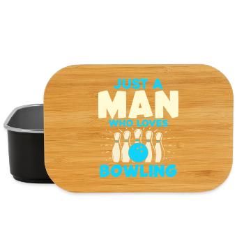 Man Who Loves Bowling Pins - Lunch Box - black - Front