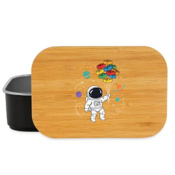 Astronaut Building Blocks Space Brick Builder - Lunch Box - black - Front