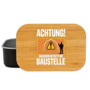Attention: Builder enters the construction site - Lunch Box - black - Front