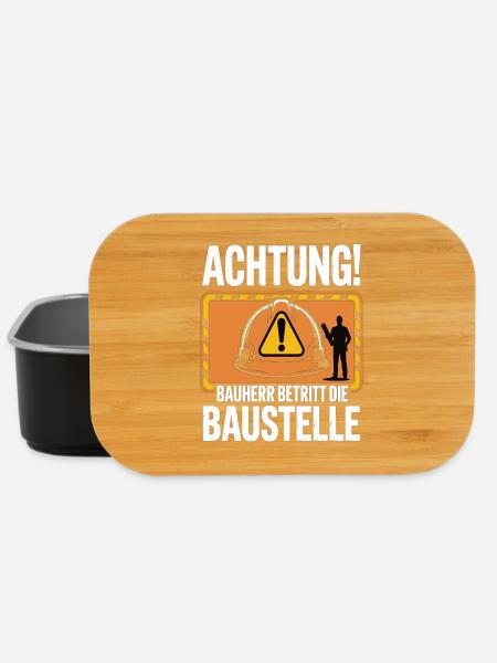 Achtung Bauherr betritt die Baustelle - Lunch Box - Schwarz